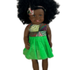 Smiling Girl in Neon Green Dress (18")