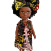 Ankara Bloom Doll (14") – Mauve Bobble Dress