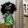 Vibrant Green Floral Dress Doll (14") - Image 2