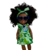 Vibrant Green Floral Dress Doll (14")