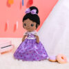Soft Plush Purple Princess Doll with Hair in Bun (14")